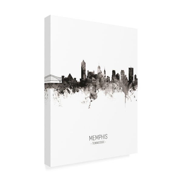 Michael Tompsett 'Memphis Tennessee Skyline Portrait II' Canvas Art,24x32